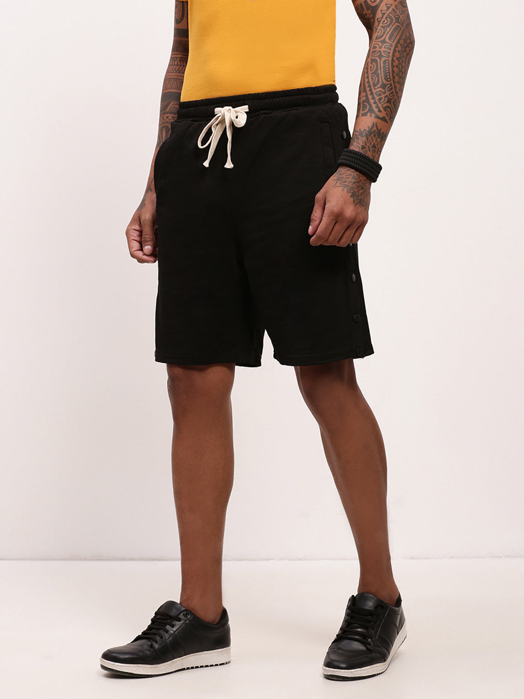 Men Black Solid Shorts