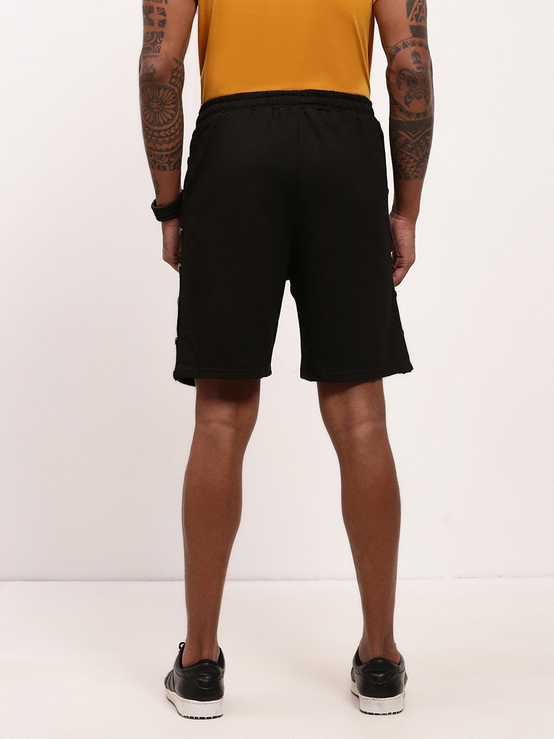 Men Black Solid Shorts