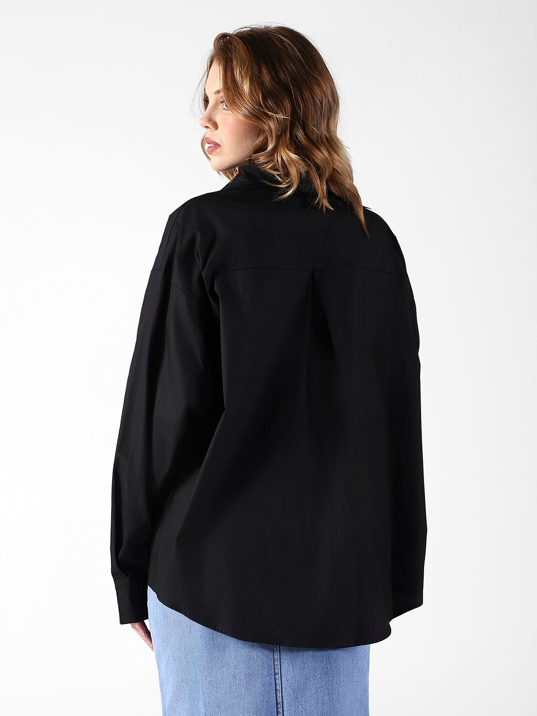 Women's Evil Eye Embellished Black Shirt