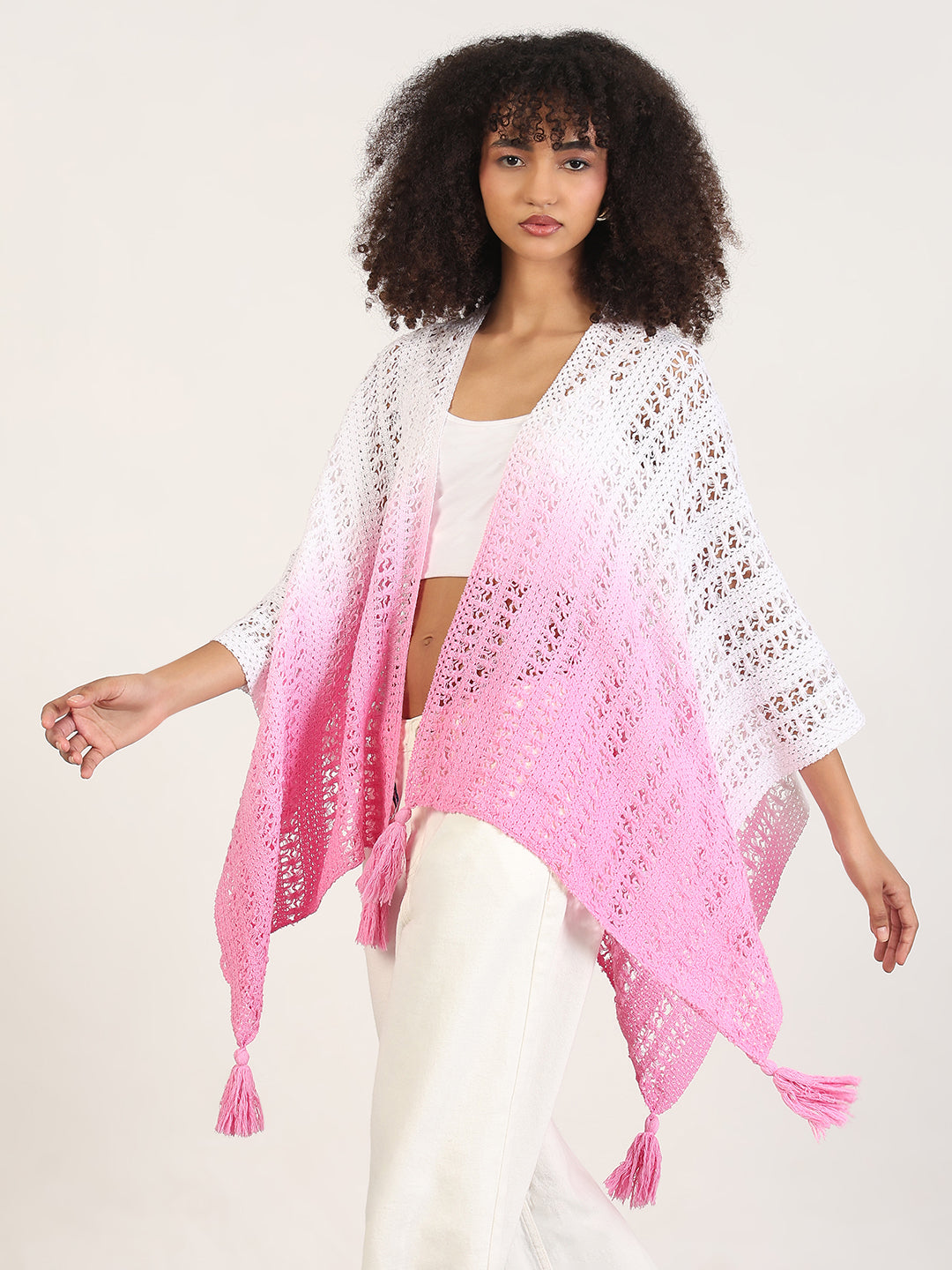 Women's Ombre Pink Asymmetric Top