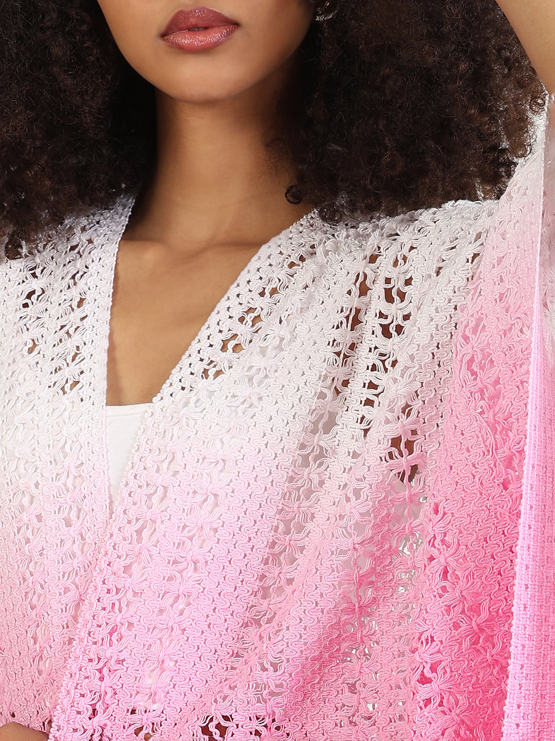 Women's Ombre Pink Asymmetric Top