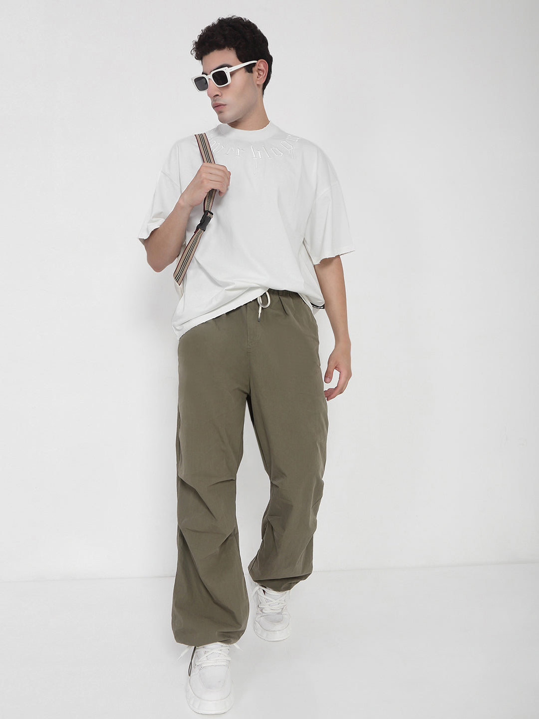 Men's White Oversized Typography T-Shirt