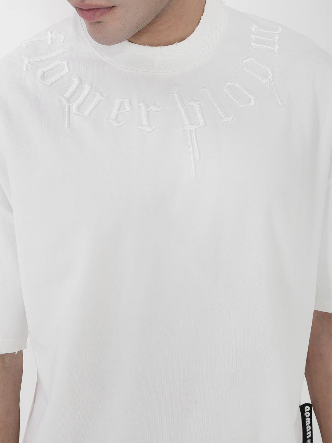 Men's White Oversized Typography T-Shirt