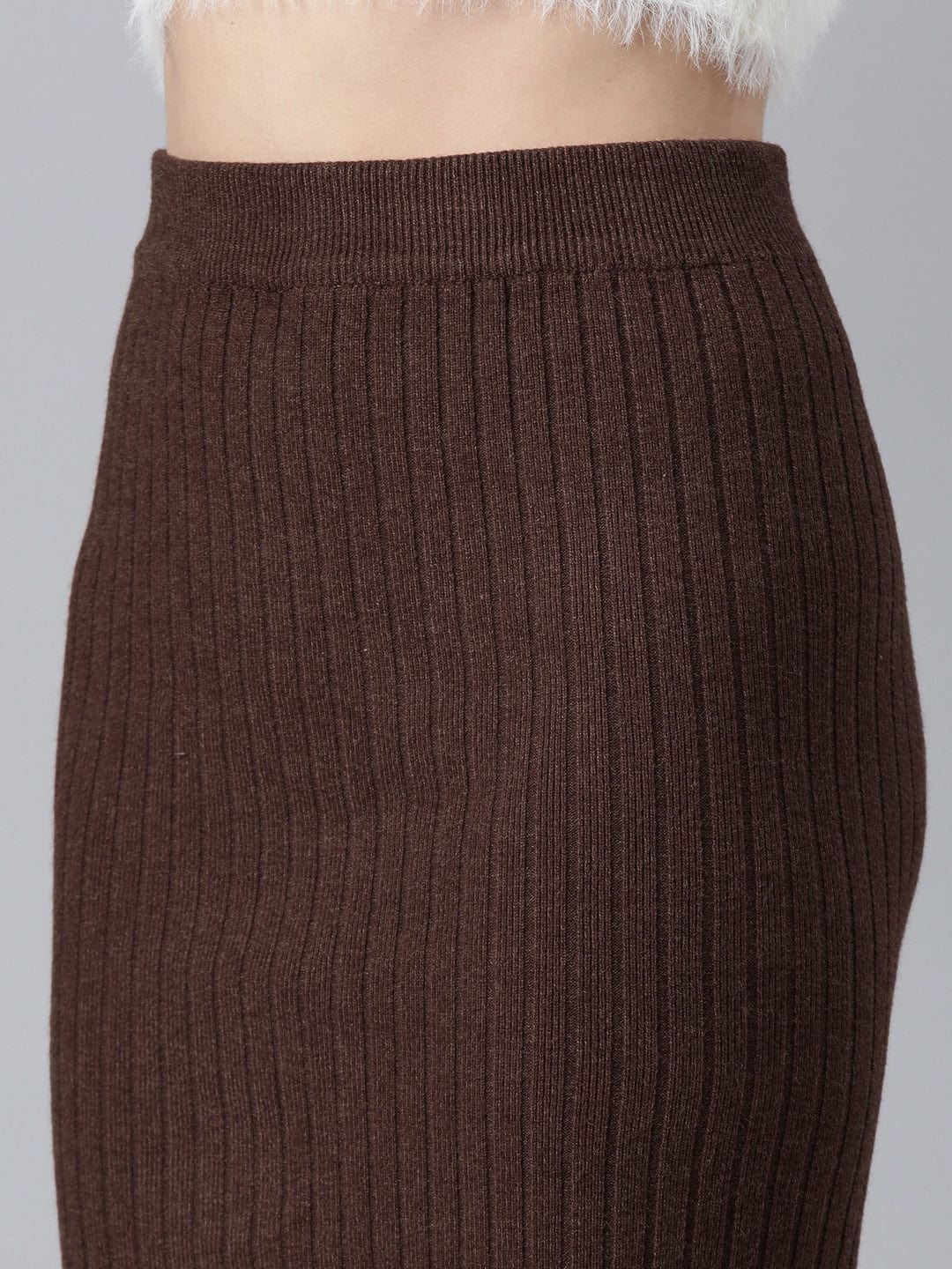 Women's Coffee Brown Pencil Above Knee Skirt