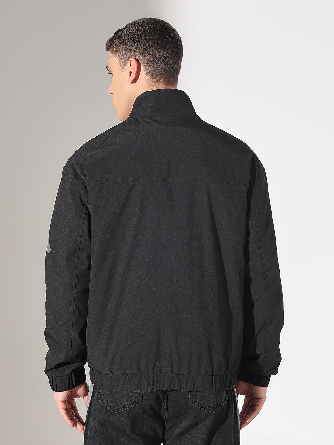 Men's Typography Black Puffer Jacket