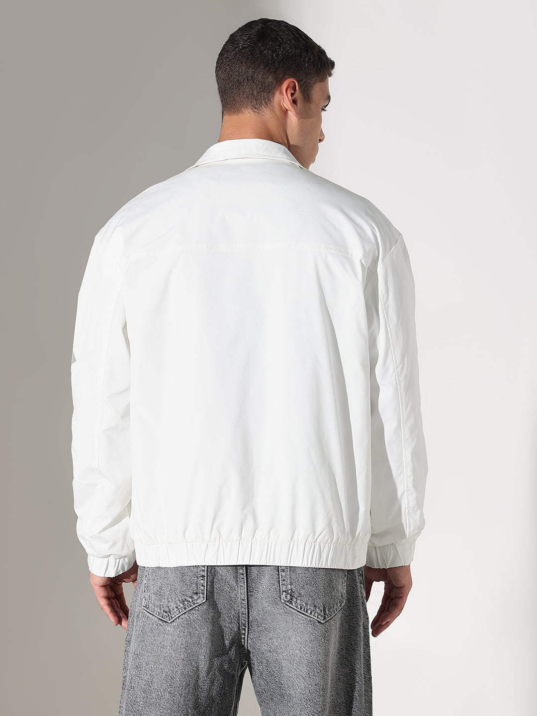 Men's Typography White Puffer Jacket