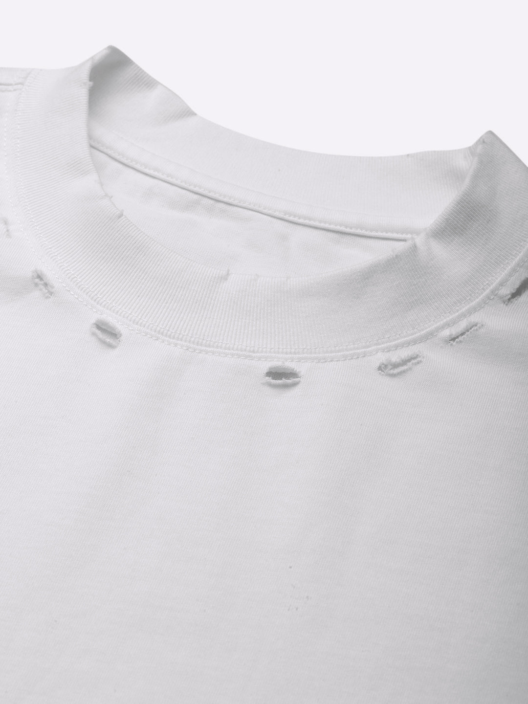 Men's White Distressed Oversized T-Shirt