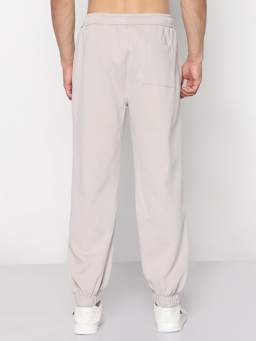 Men's Beige Relaxed Fit Joggers