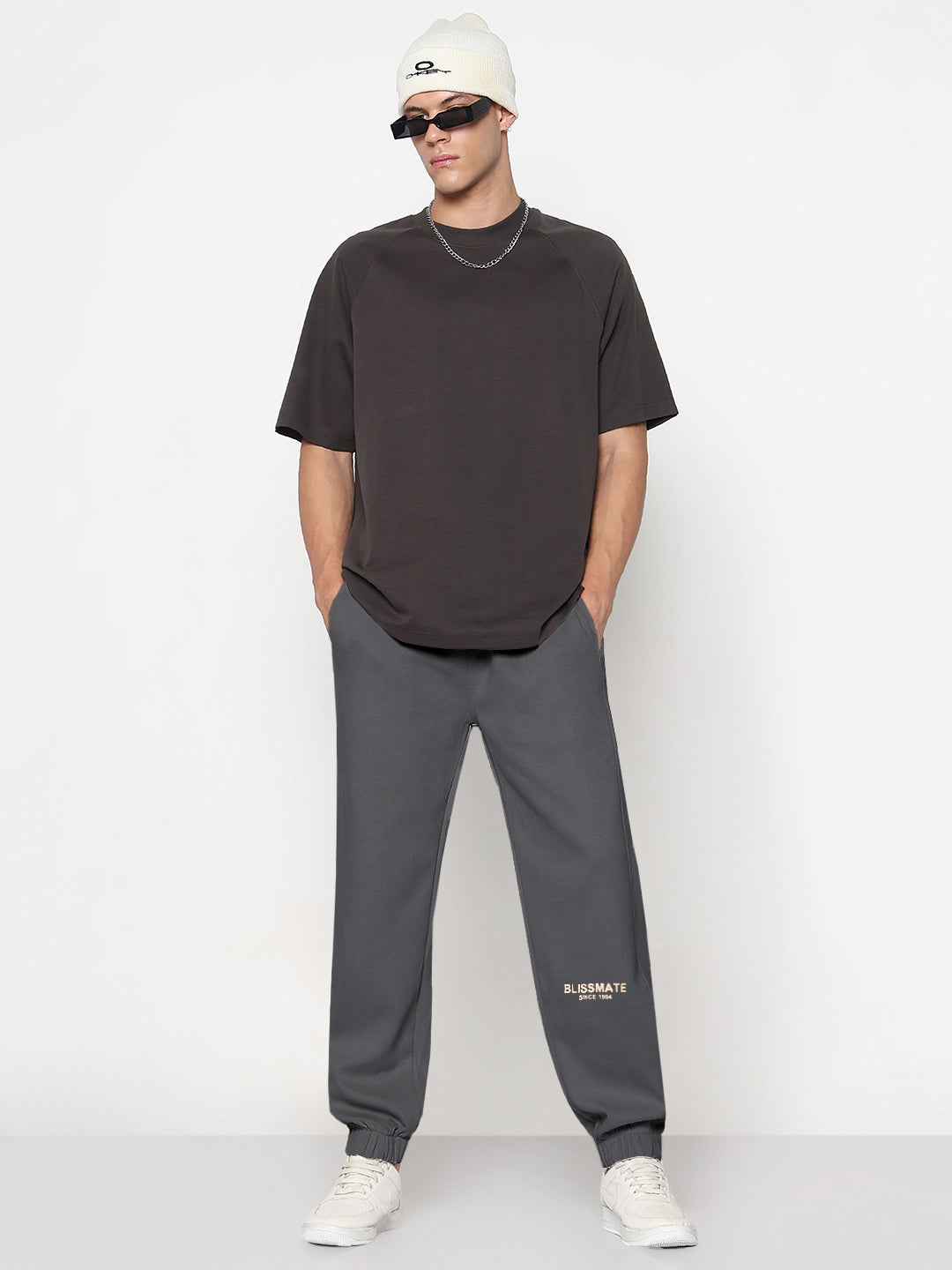 Men's Grey Relaxed Fit Joggers