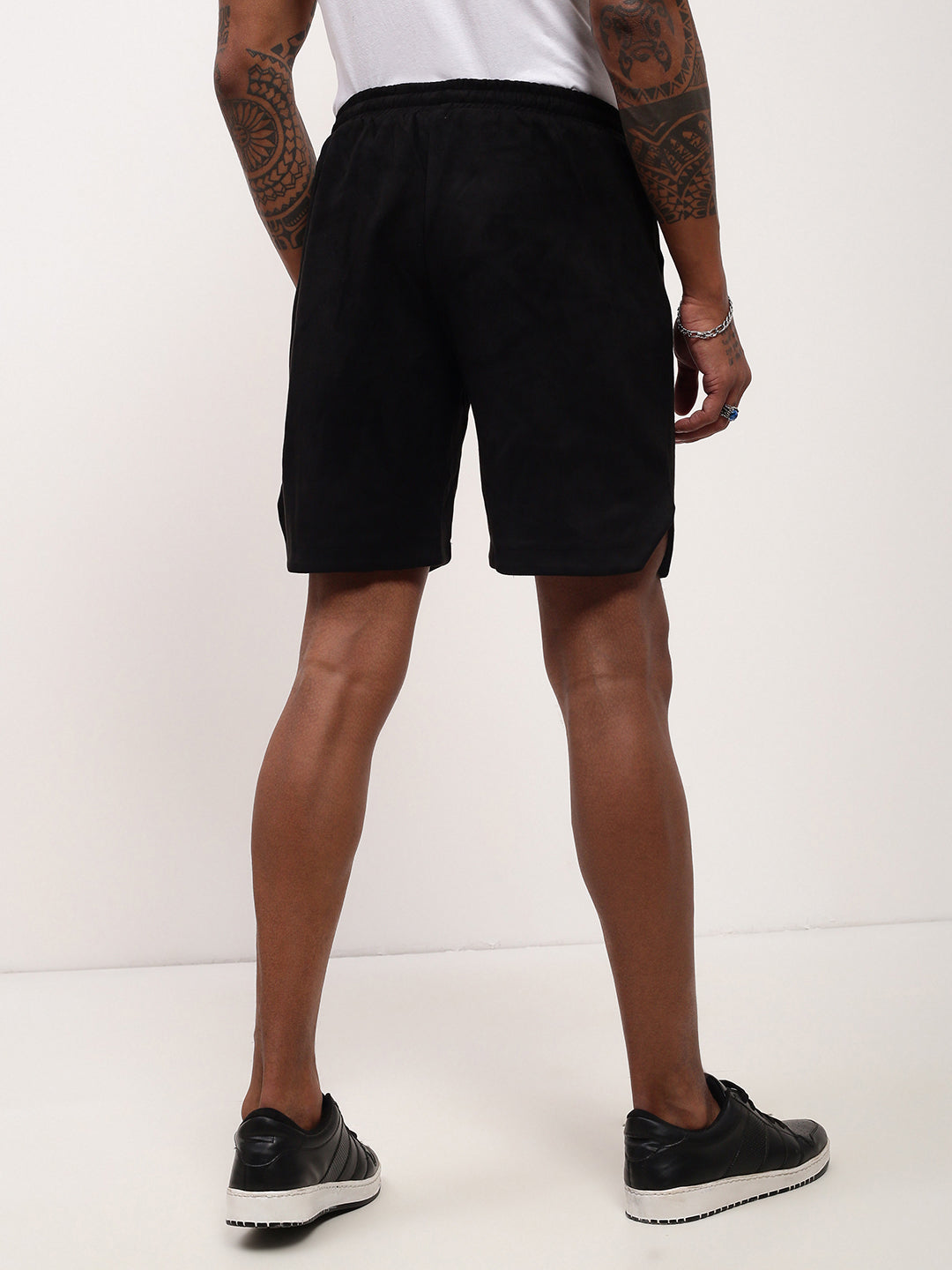 Men Black Solid Shorts