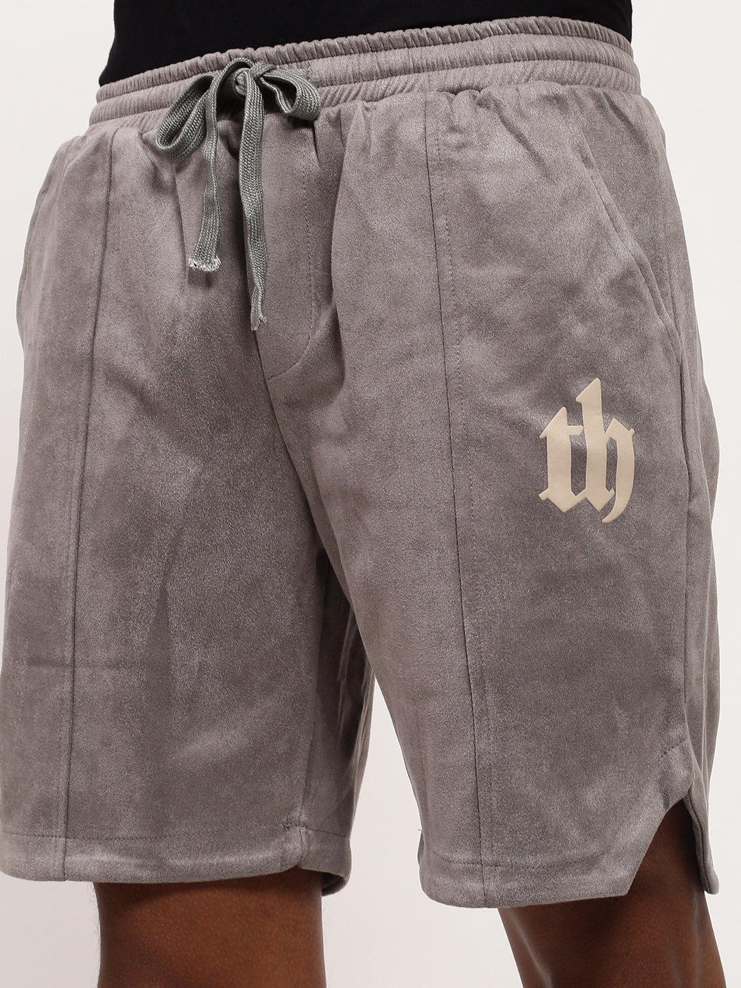 Men Grey Solid Shorts