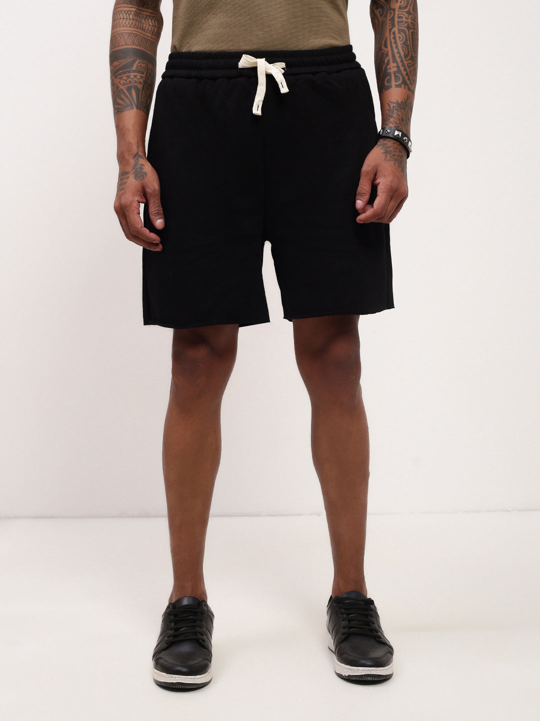 Men Black Solid Shorts