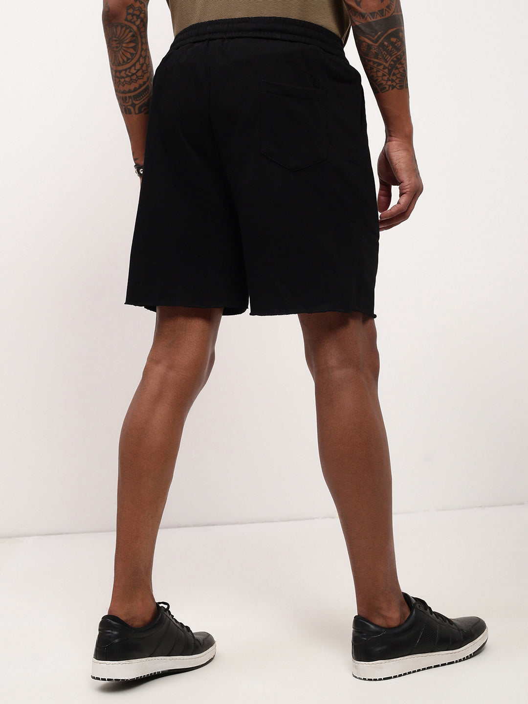 Men Black Solid Shorts