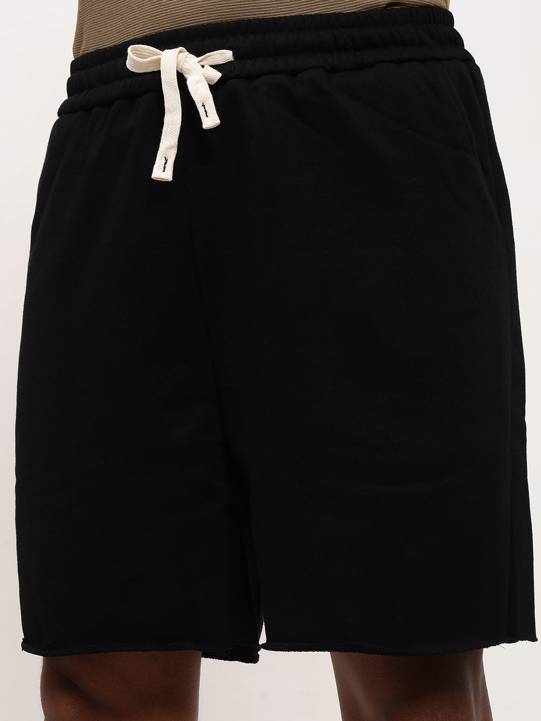 Men Black Solid Shorts