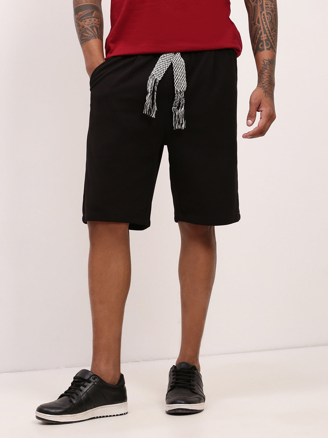 Men Black Solid Shorts