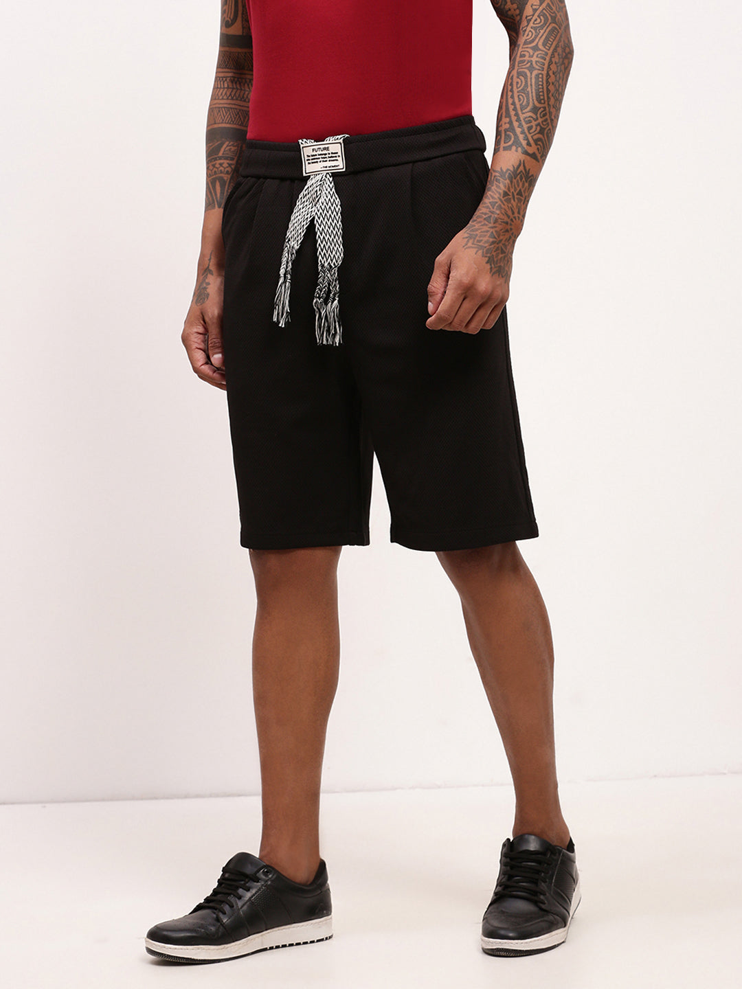 Men Black Solid Shorts