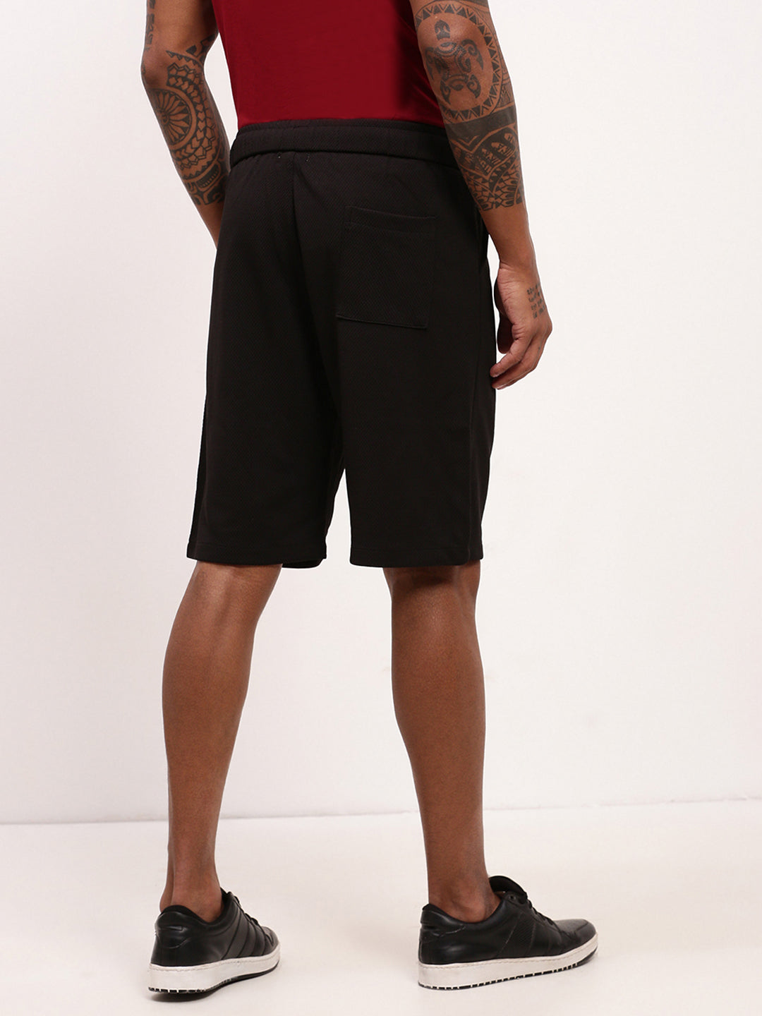 Men Black Solid Shorts