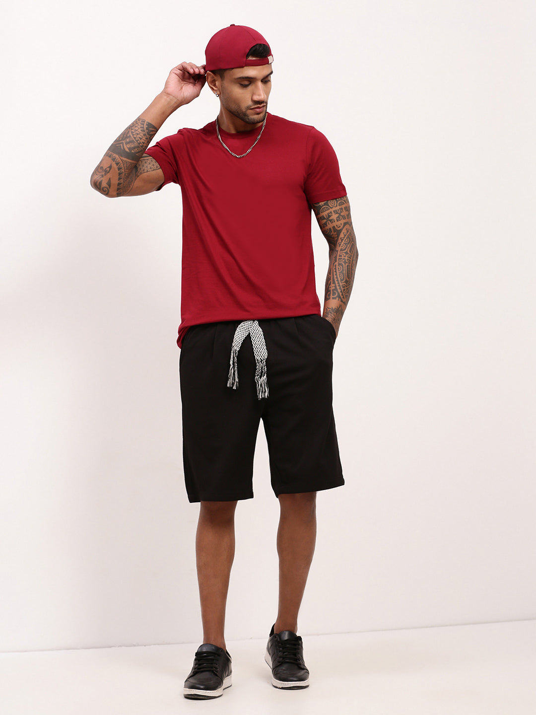 Men Black Solid Shorts