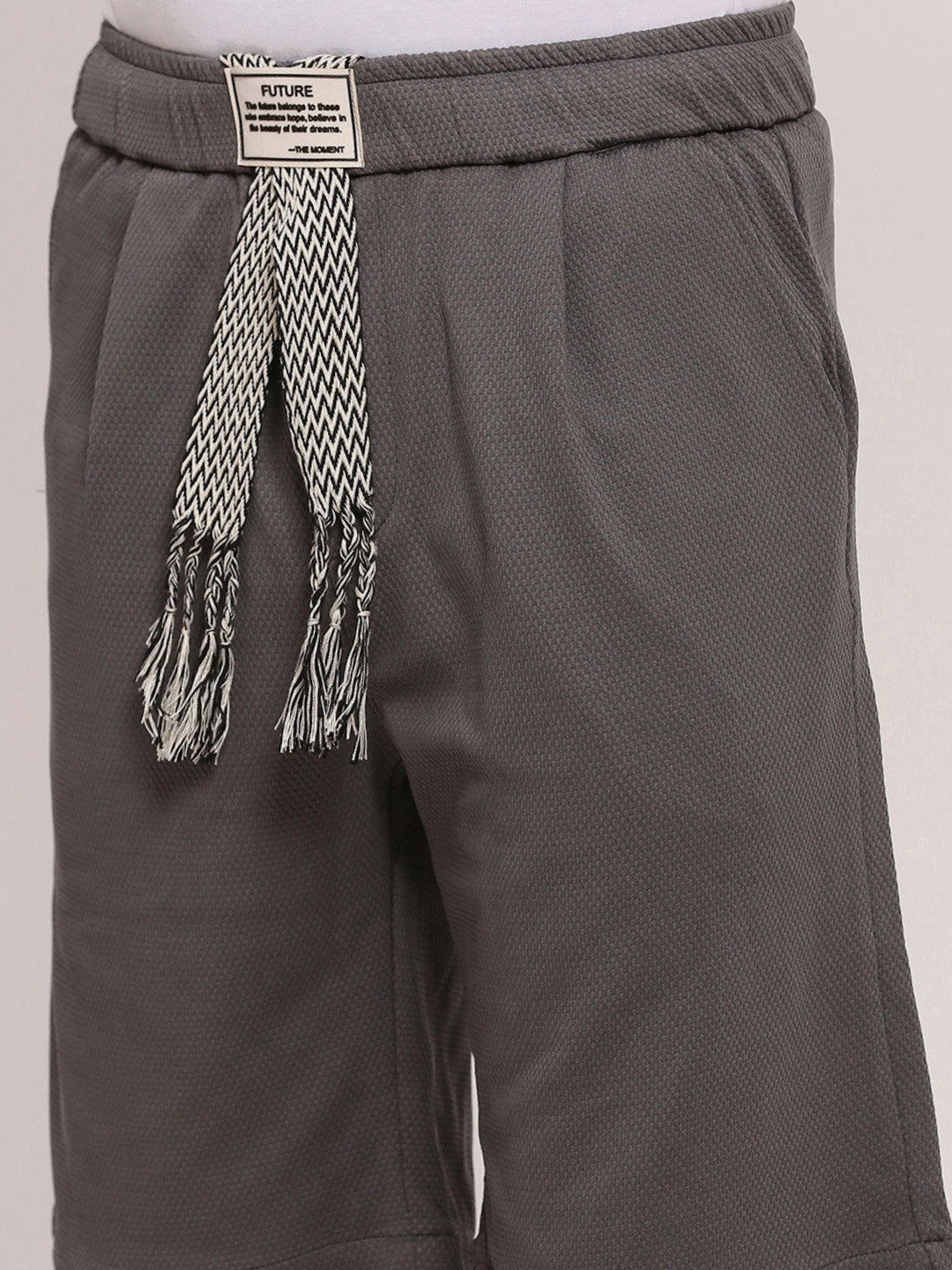 Men Grey Solid Shorts