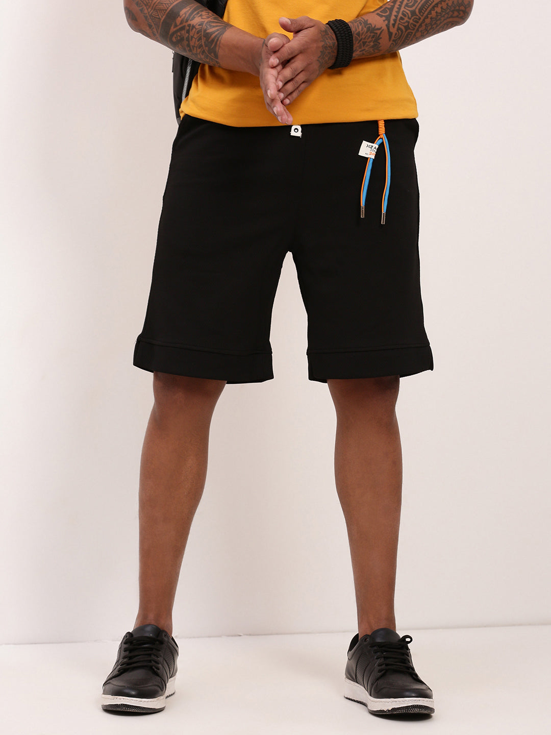 Men Black Solid Shorts