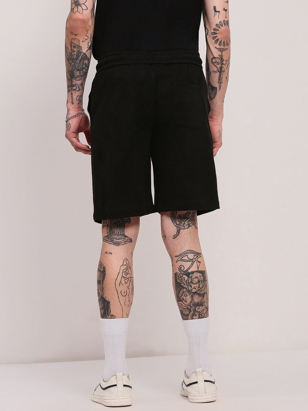 Men Black Solid Shorts