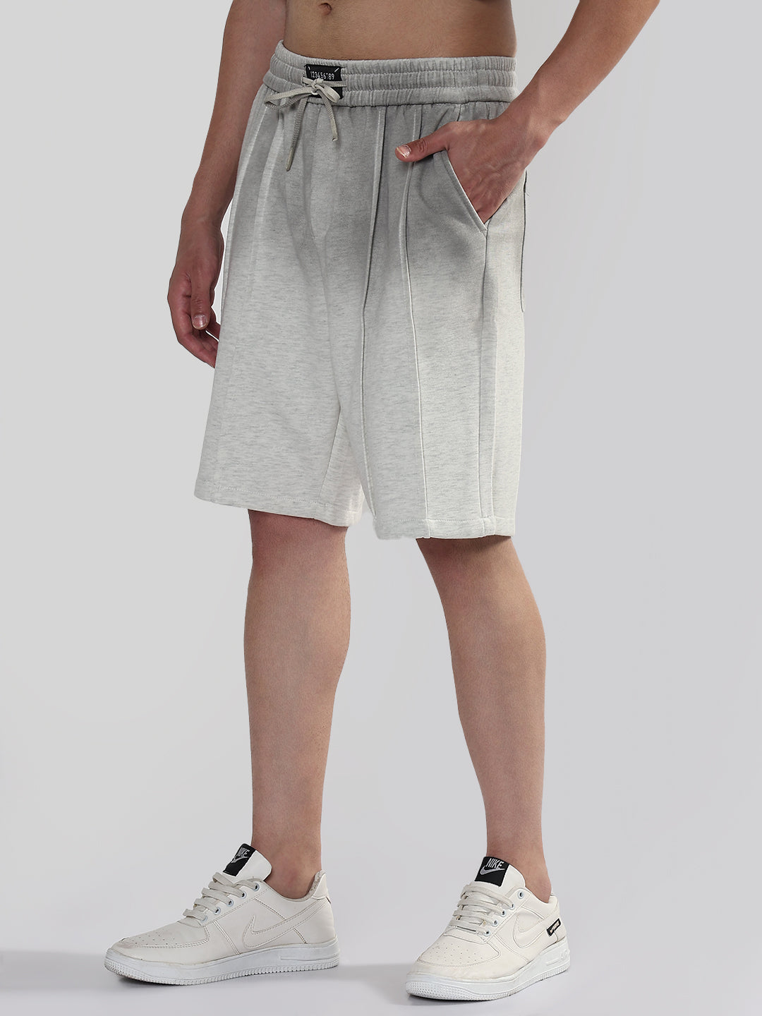 Men's Grey Ombre Shaded Relaxed Fit Shorts