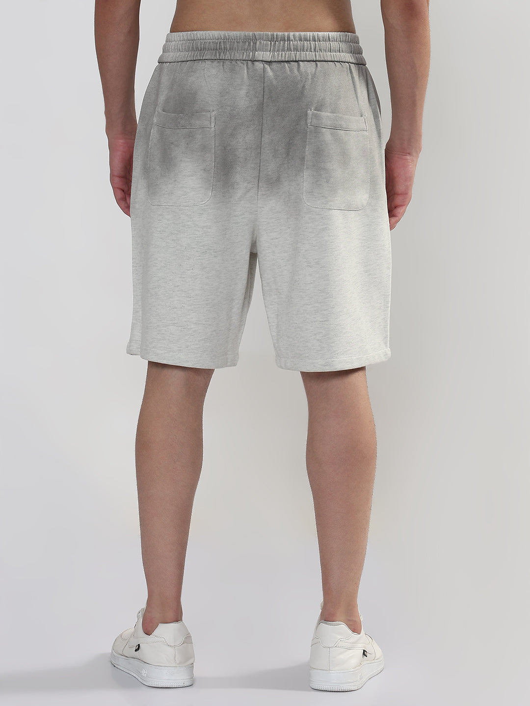 Men's Grey Ombre Shaded Relaxed Fit Shorts