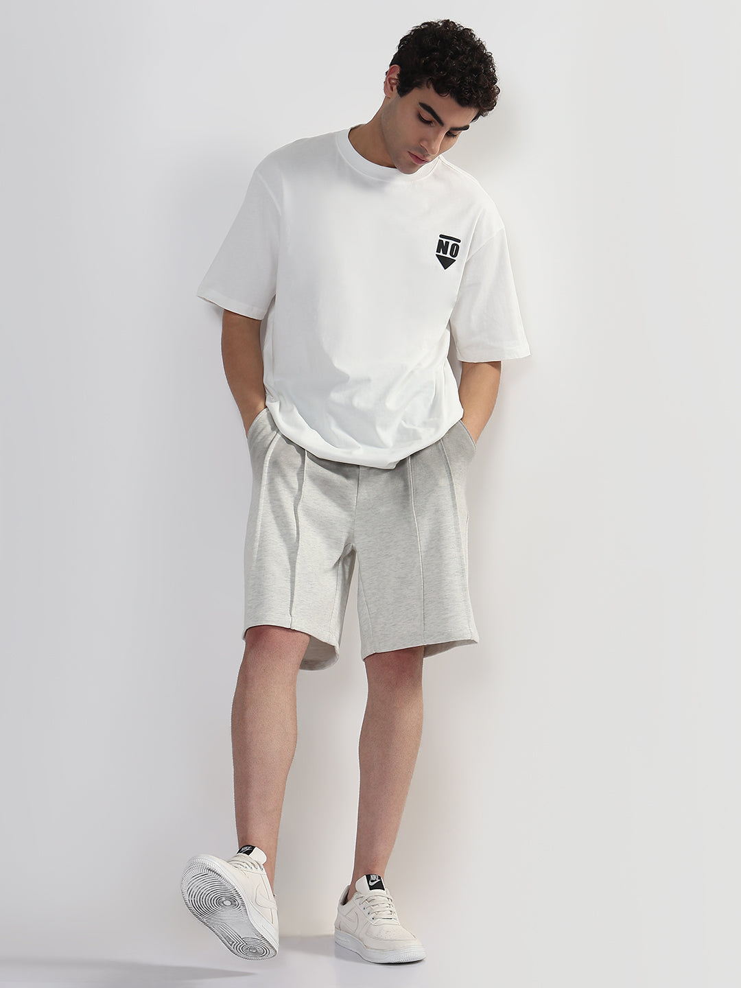 Men's Grey Ombre Shaded Relaxed Fit Shorts