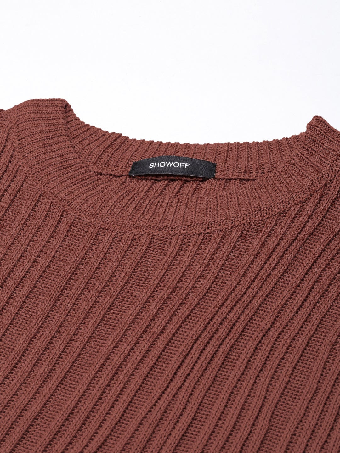 Women's Mauve Round Neck Fitted Crop Top