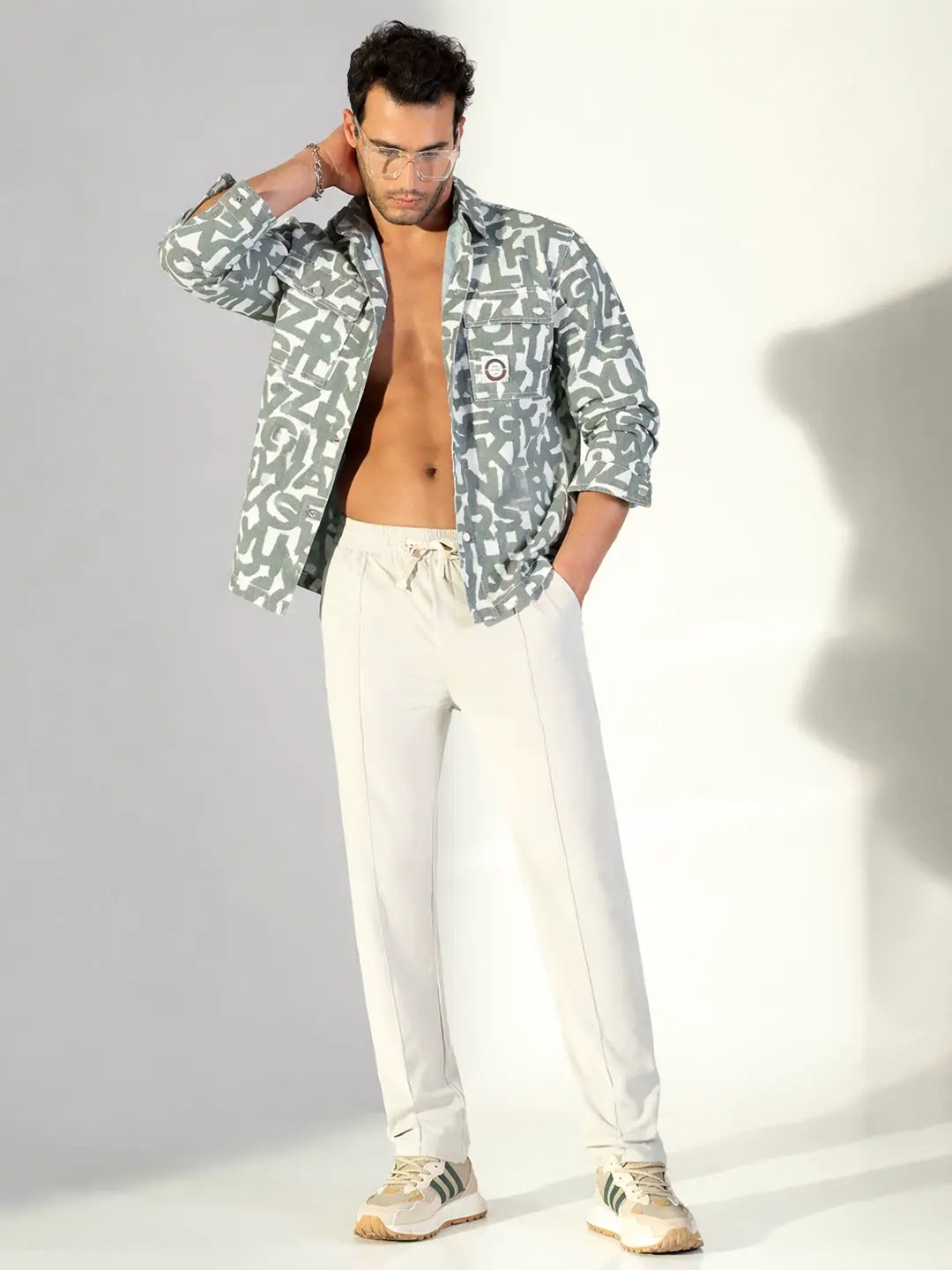 Men's Typography Grey Shacket - Uncategorized from SHOWOFFFF