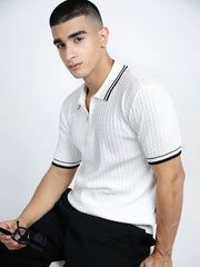 Men Striped Polos