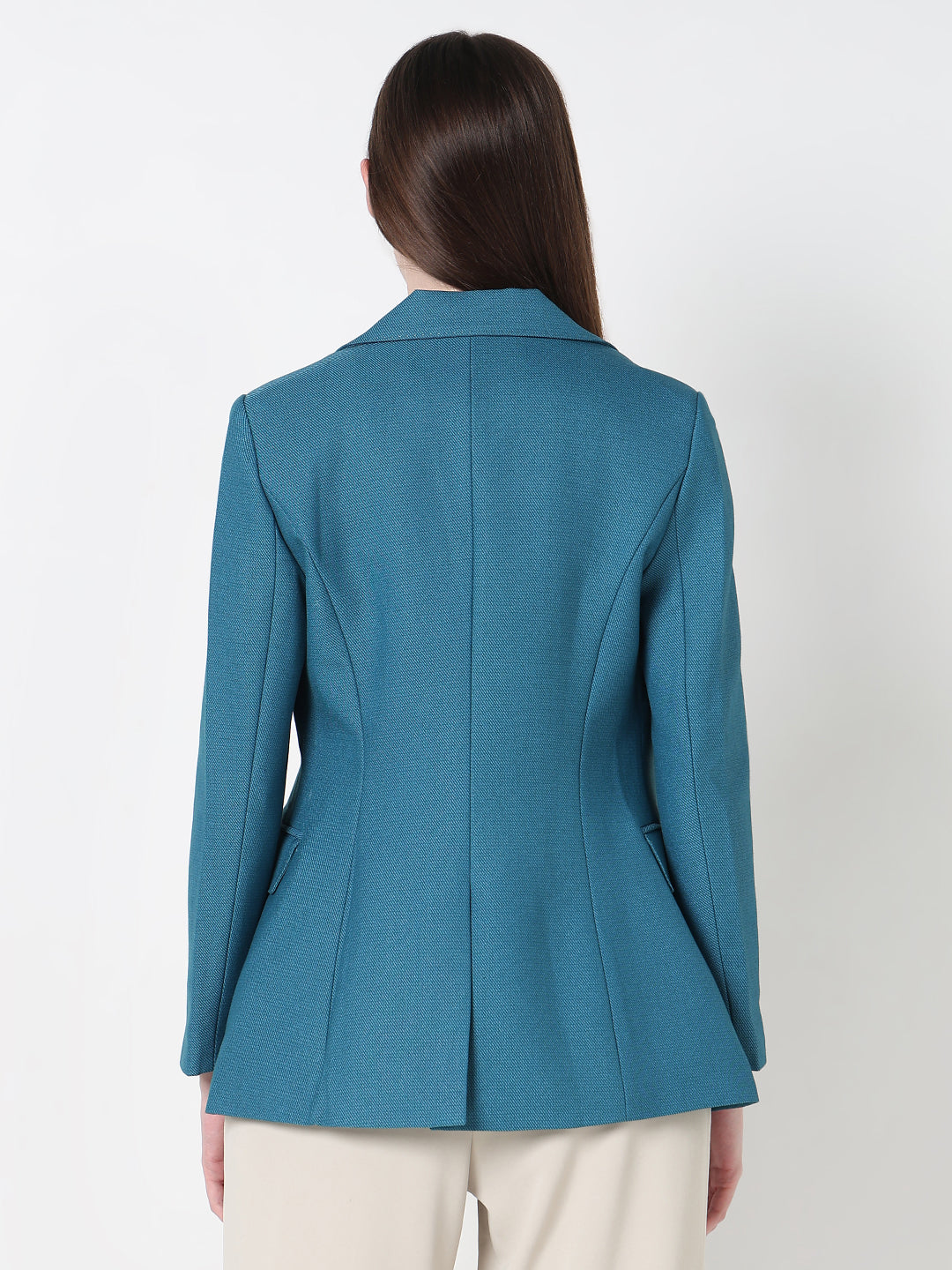 Women's Teal Tailored Double Breasted Blazer