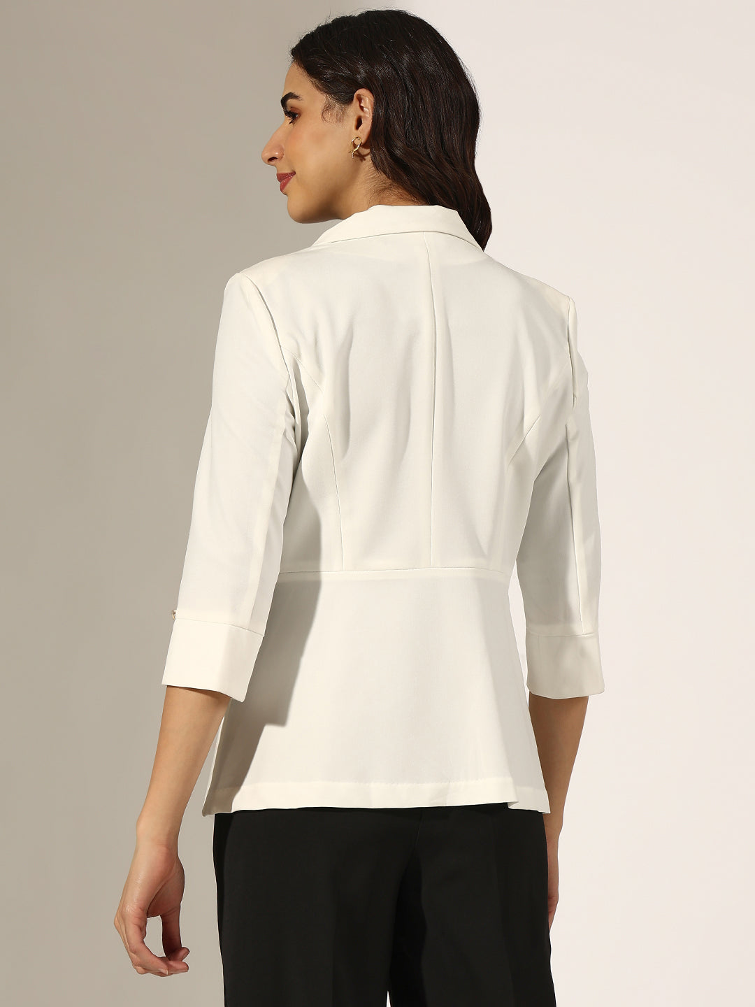 Women's White Tailored Asymmetric Blazer