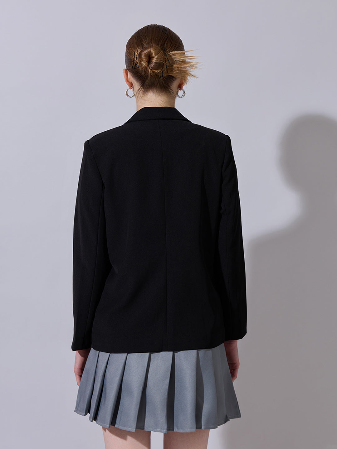 Women's Black Tailored Double-Breasted Blazer