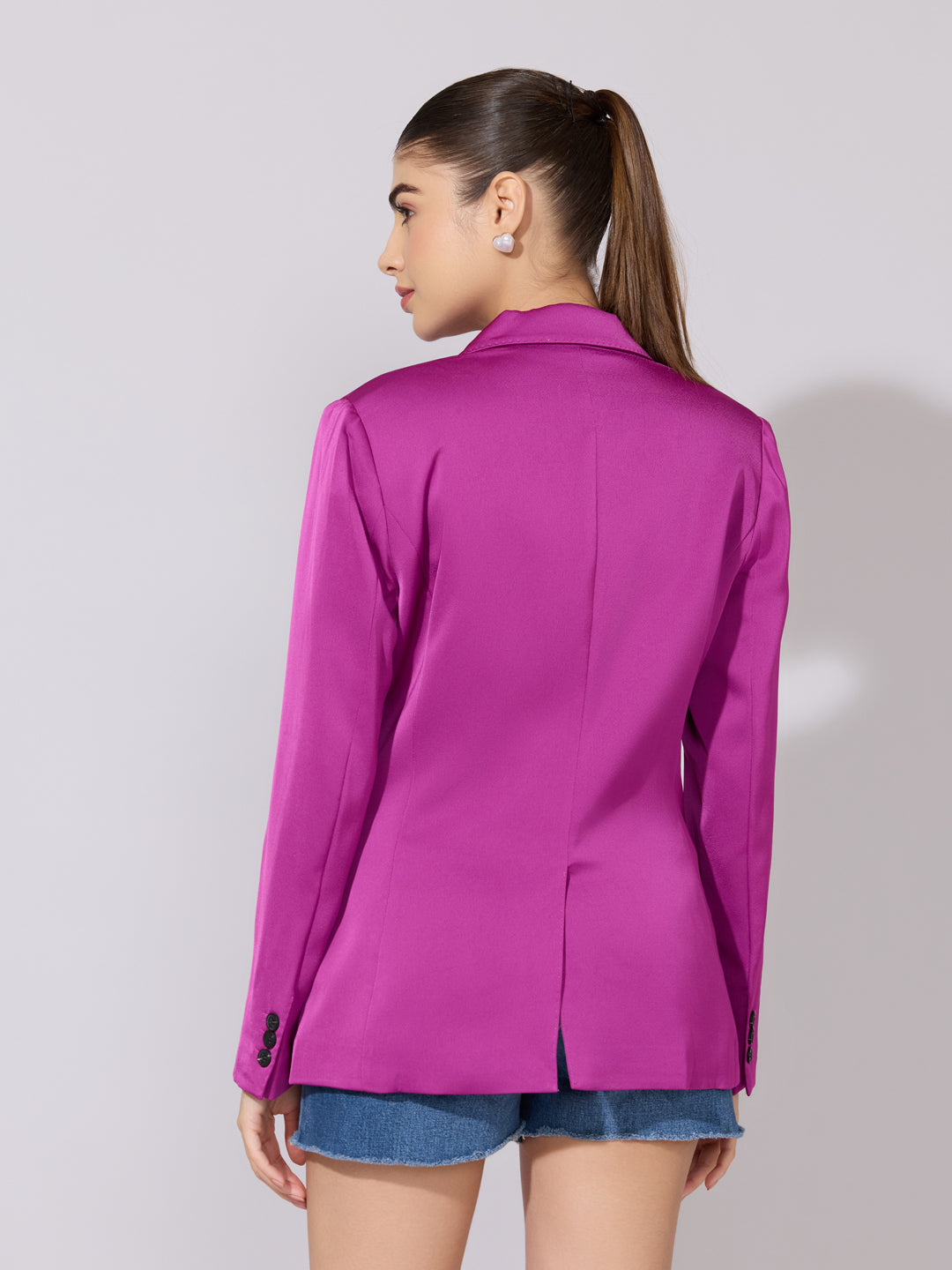 Women's Pink Single Breasted Tailored Blazer