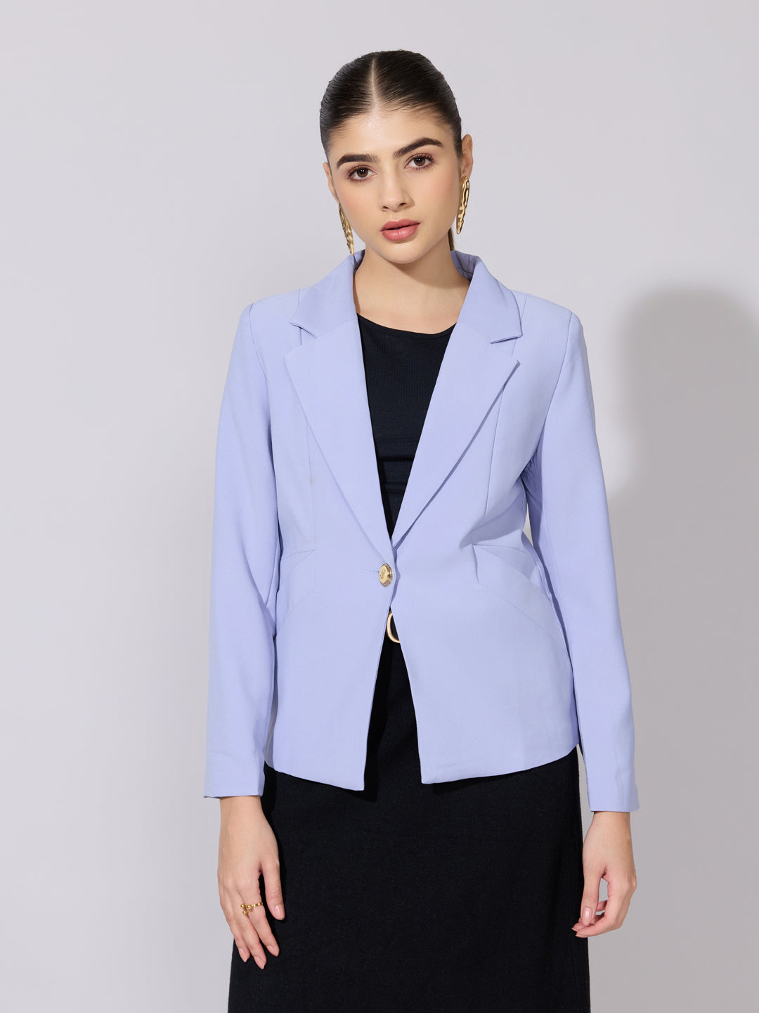 Women's Purple Single Breasted Tailored Blazer