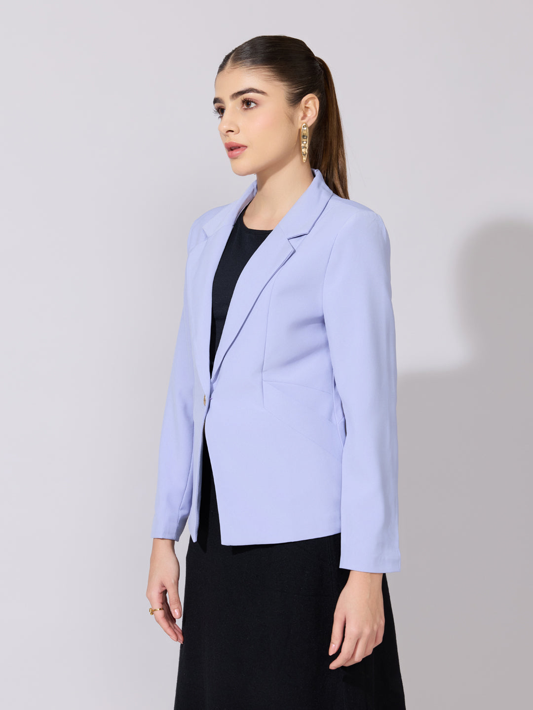 Women's Purple Single Breasted Tailored Blazer