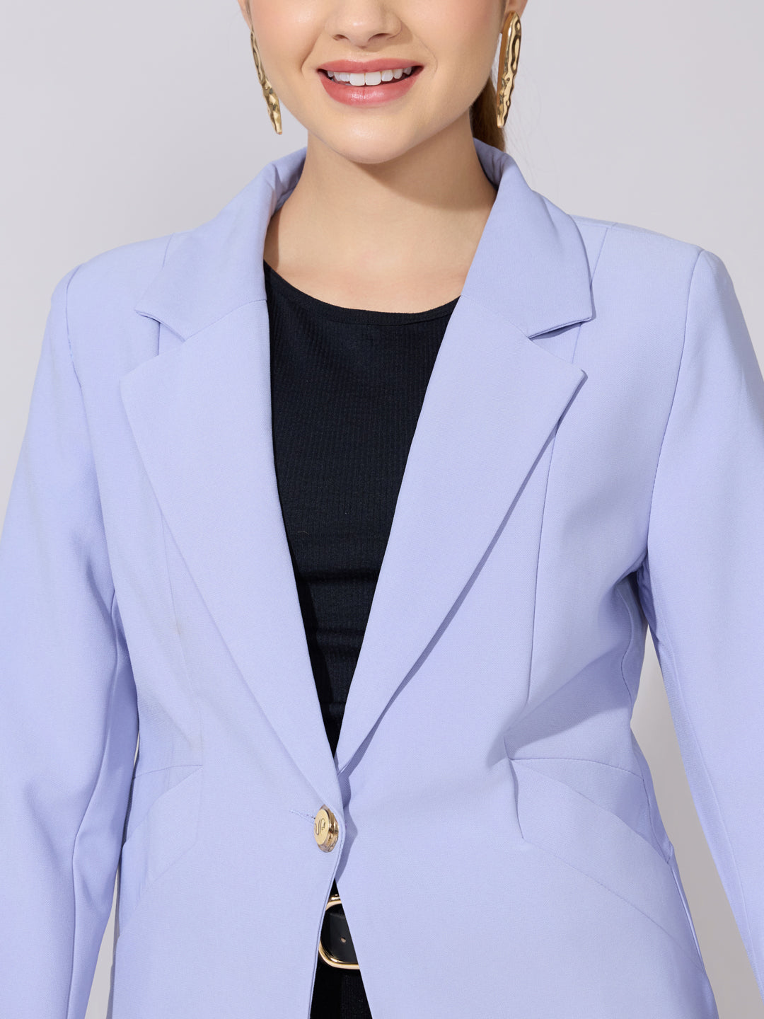 Women's Purple Single Breasted Tailored Blazer