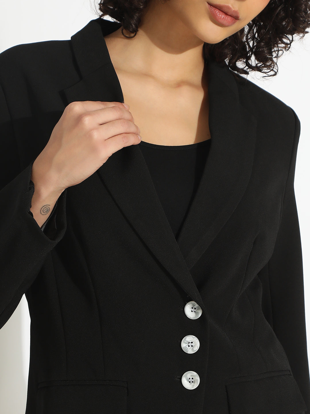 Women's Black Asymmetrical Blazer