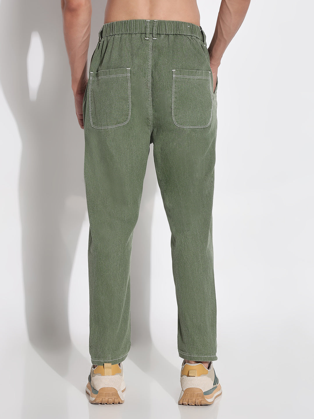 Men's Green Relaxed Fit Jeans