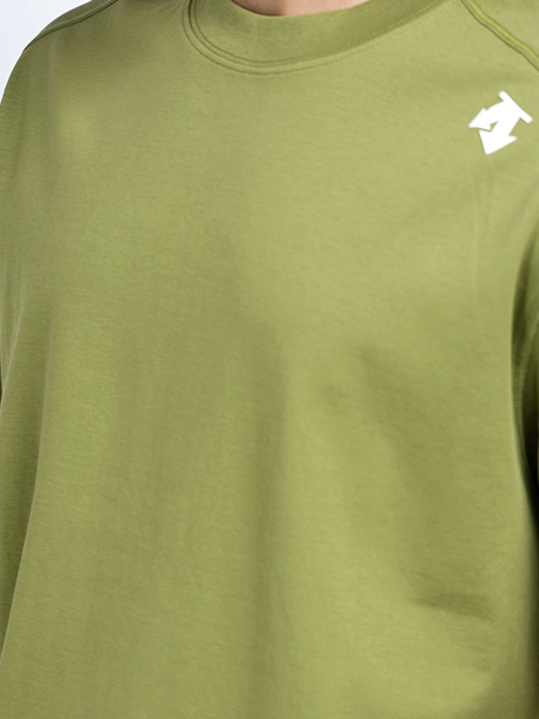 Men's Green Short Sleeves Crew Neck Relaxed Fit T-Shirt