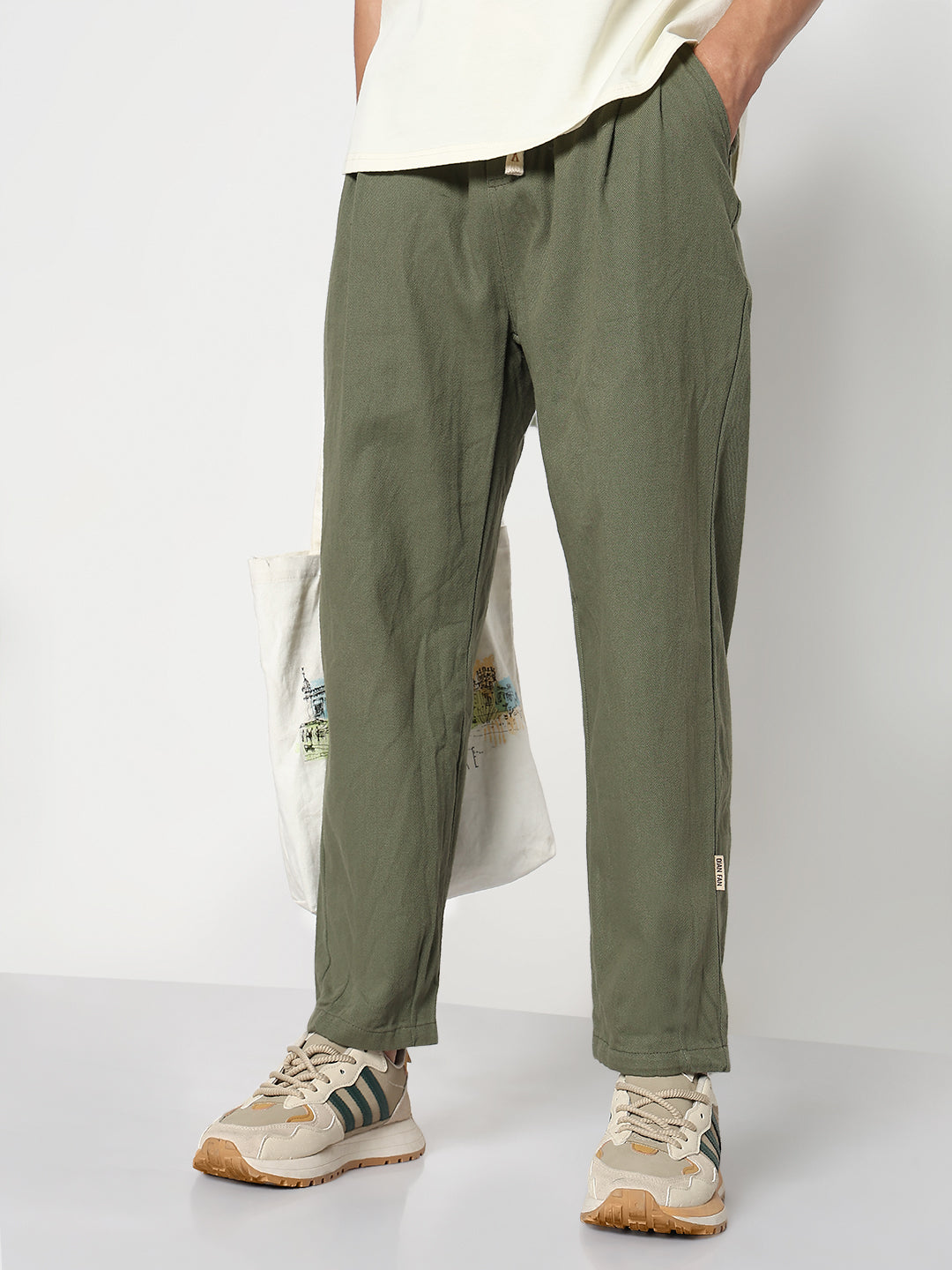 Men's Olive Relaxed Fit Trouser