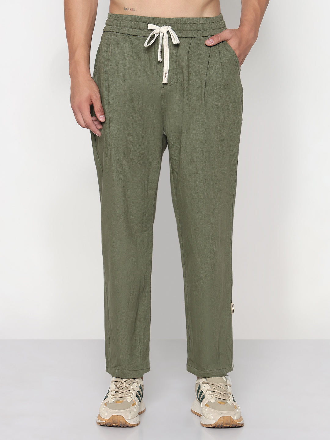 Men's Olive Relaxed Fit Trouser