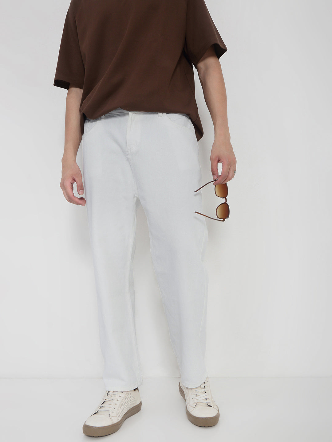 Men's White Relaxed Fit Jeans