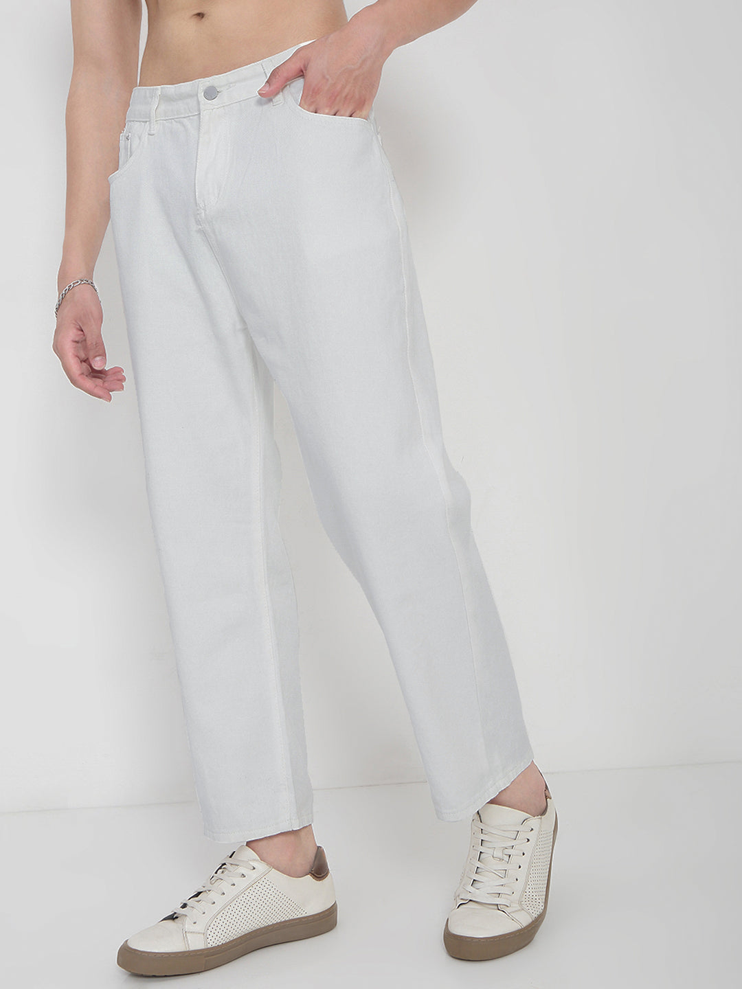 Men's White Relaxed Fit Jeans