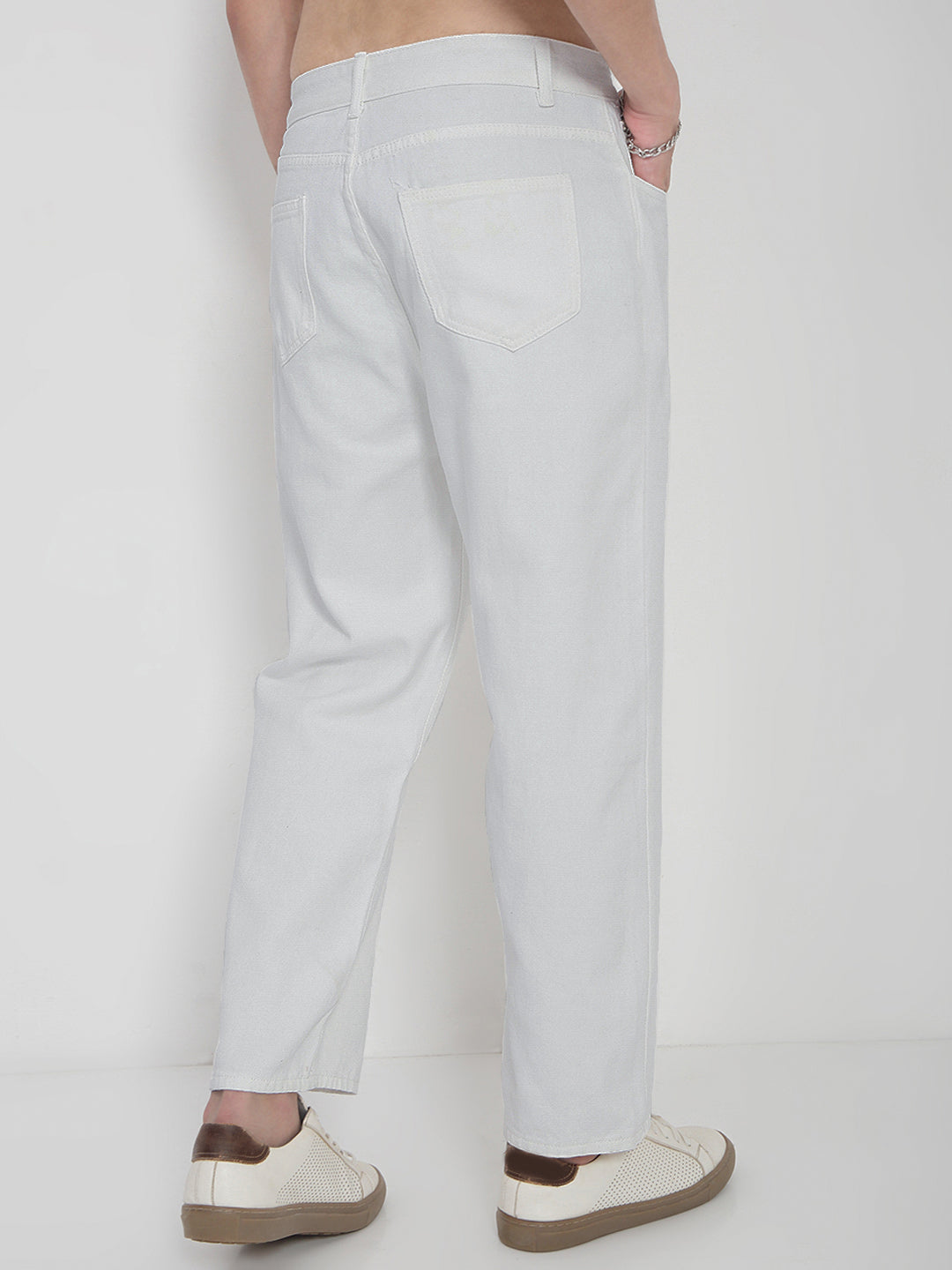 Men's White Relaxed Fit Jeans