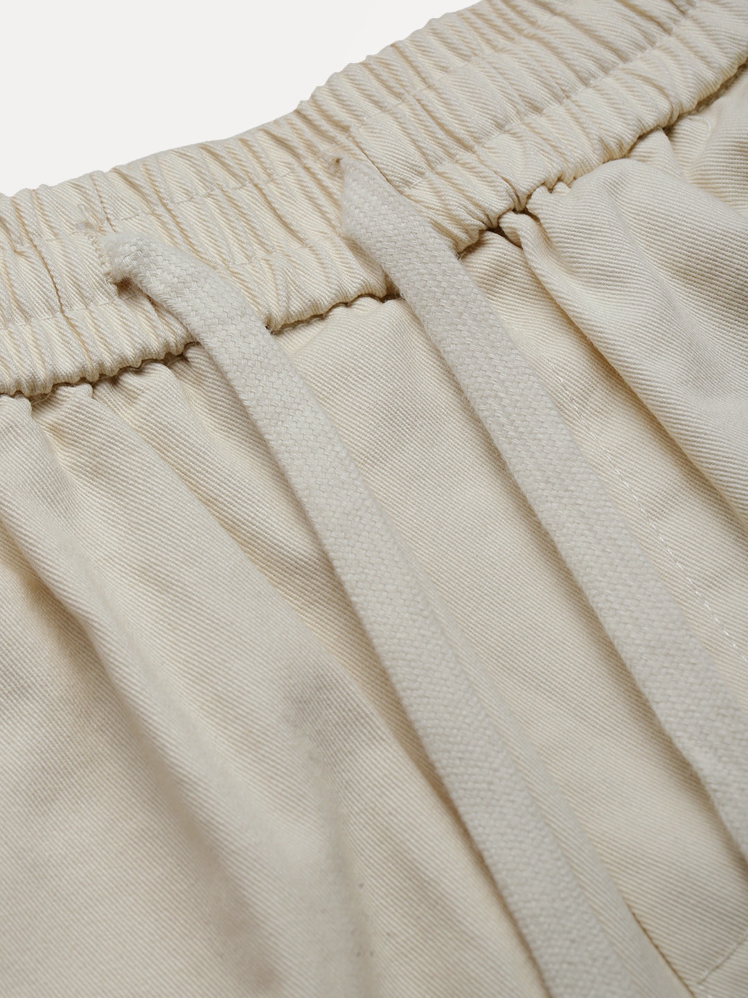 Men's Cotton Cream Relaxed Fit Trousers