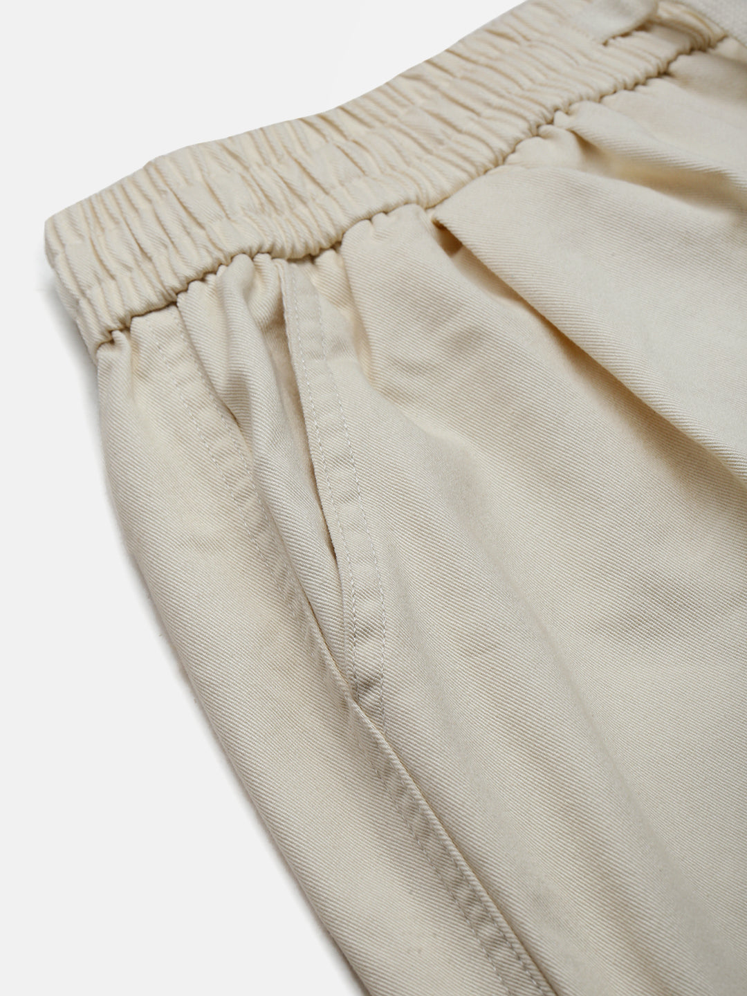 Men's Cotton Cream Relaxed Fit Trousers