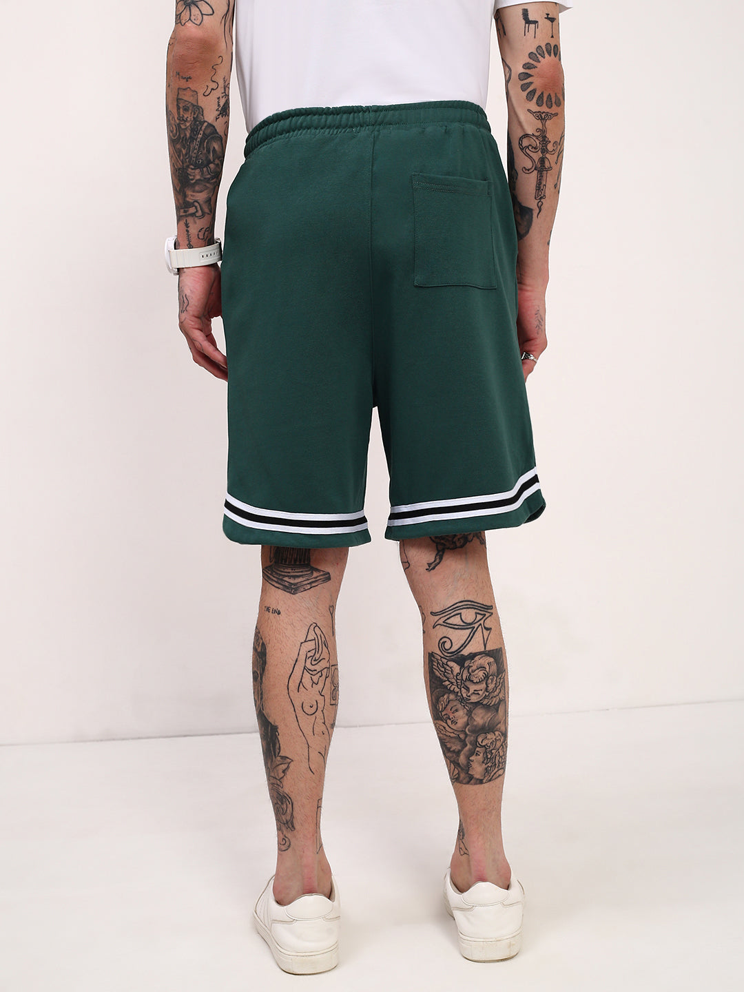 Men Green Graphic Shorts