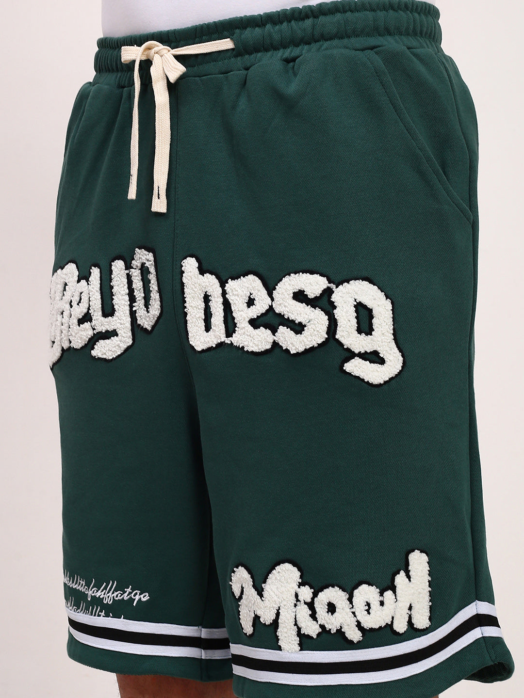 Men Green Graphic Shorts